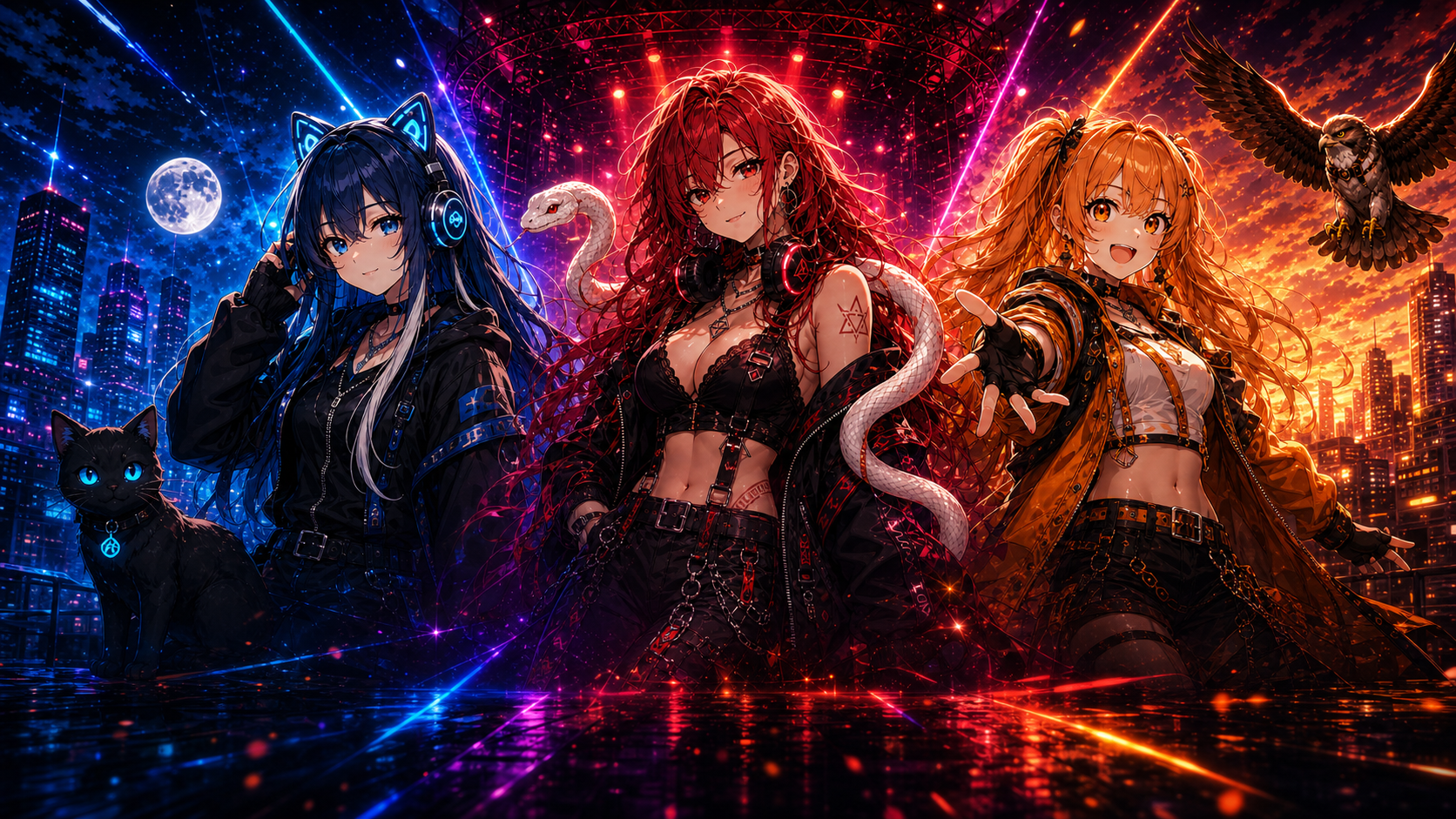 RUU、LUNA、YUUの3人のAIアーティスト